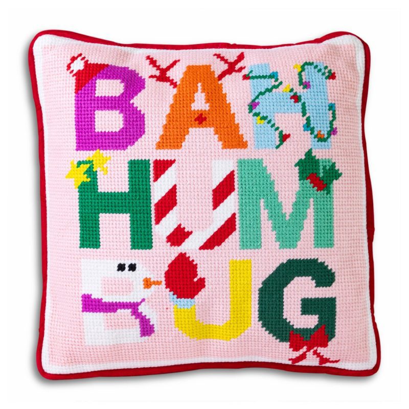 bah humbug needlepoint pillowfurbish studiothe grove 194497