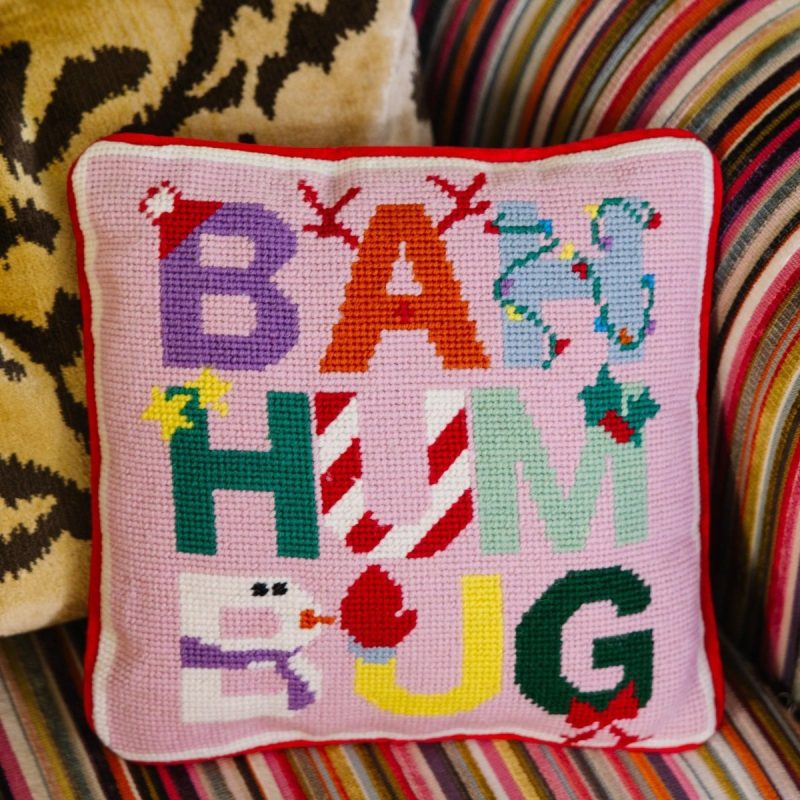 bah humbug needlepoint pillowfurbish studiothe grove 483420