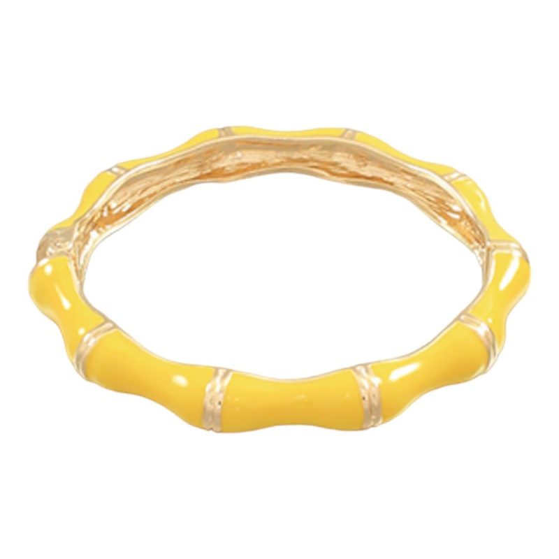 bamboo enamel hinged bracelet yellowtwistthe grove 520585