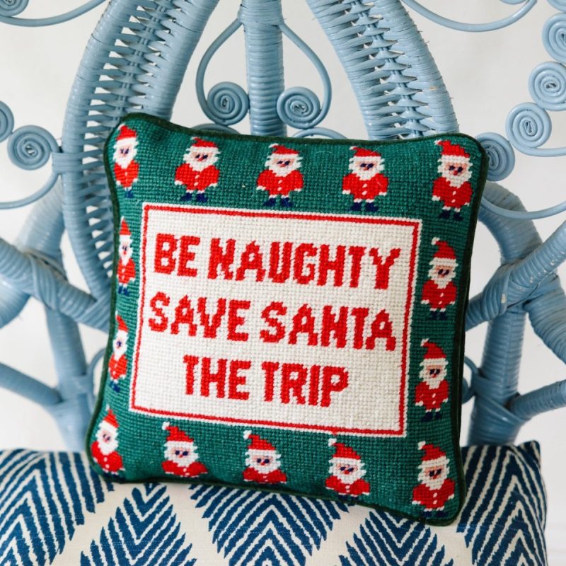 be naughty needlepoint pillowfurbish studiothe grove 804303