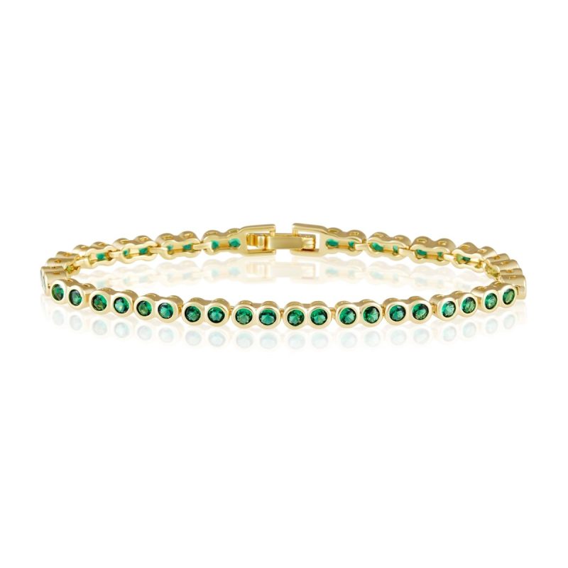 bezel tennis bracelet emeraldsahira jewelry designthe grove 114669