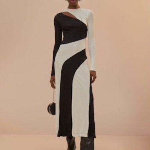 black white cut out midi dressfarm riothe grove 142437