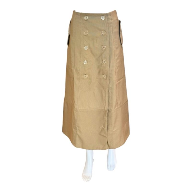 brown yoked midi skirtfarm riothe grove 142808