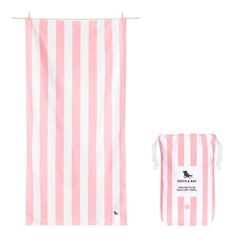 cabana stripe quick dry towel malibu pinkdock baythe grove 353009