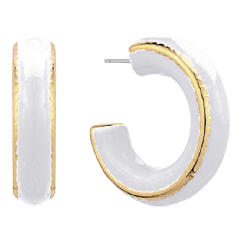 chunky color coated acrylic hoop earrings whitetwistthe grove 702595