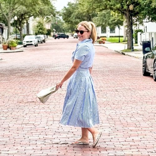 cindy striped midi dress blue whiteenglish factorythe grove 712287