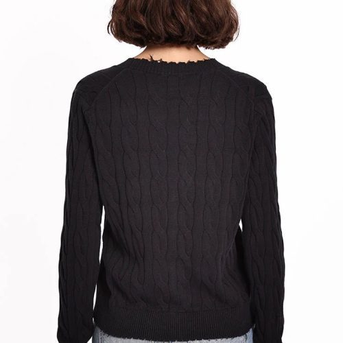 cotton frayed cable cardigan blackminnie rosethe grove 117397