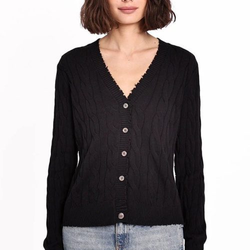 cotton frayed cable cardigan blackminnie rosethe grove 445141