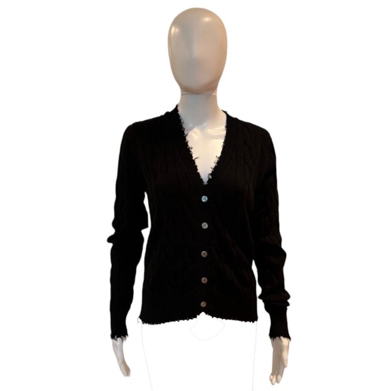 cotton frayed cable cardigan blackminnie rosethe grove 719222