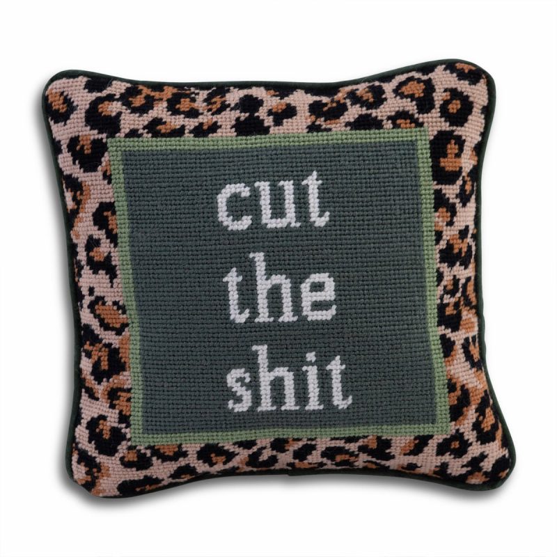 cut the shit needlepoint pillowfurbish studiothe grove 813028