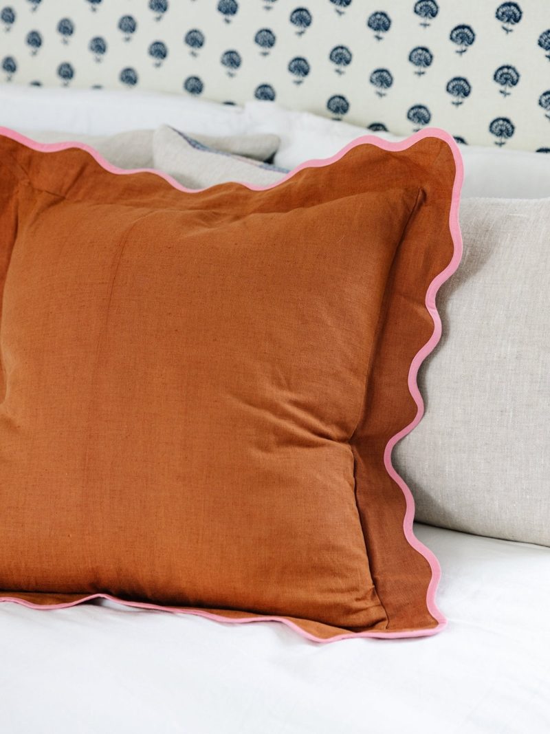 darcy linen pillow rust light pinkfurbish studiothe grove 710098