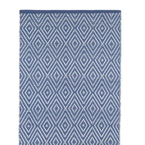 Diamond Indoor/Outdoor Rug | Denim & White-Rugs-Dash & Albert-The Grove