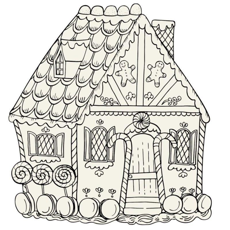 die cut gingerbread house coloring placemathester cookthe grove 182716