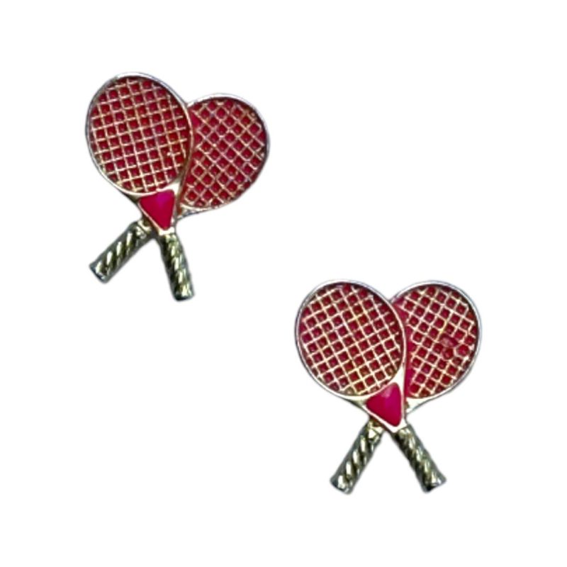 double tennis racket stud earrings bright pinklisi lerchthe grove 223639