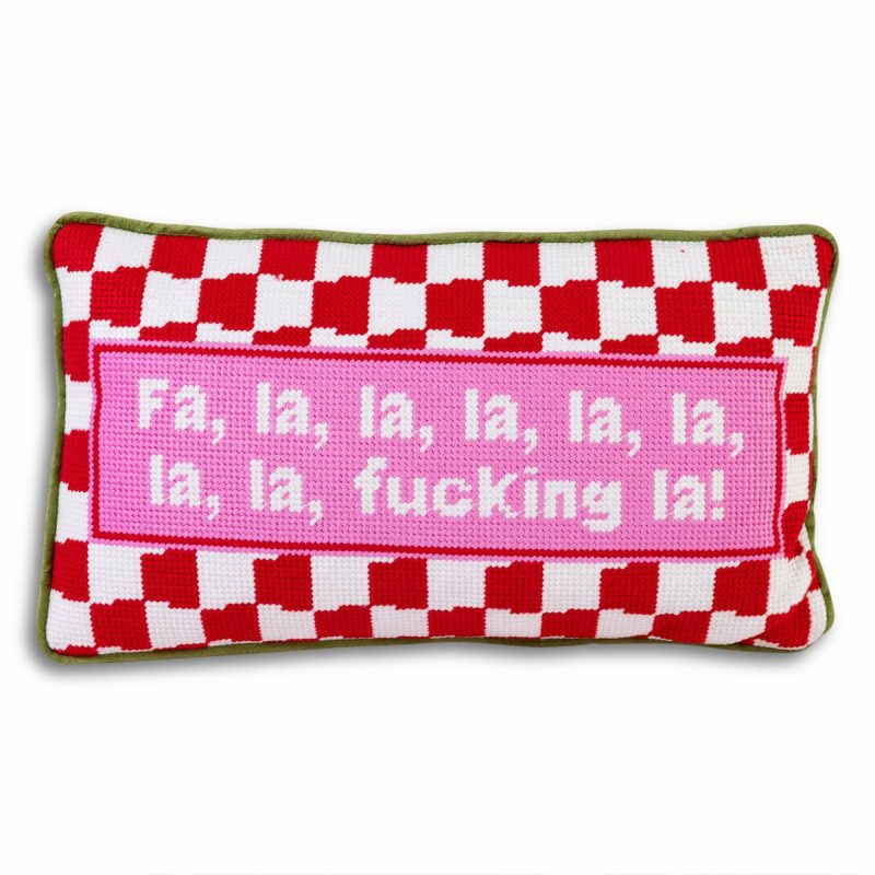 fa la la needlepoint pillowfurbish studiothe grove 925386