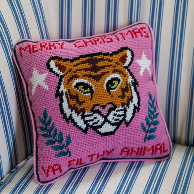 filthy animal needlepoint pillowfurbish studiothe grove 204480