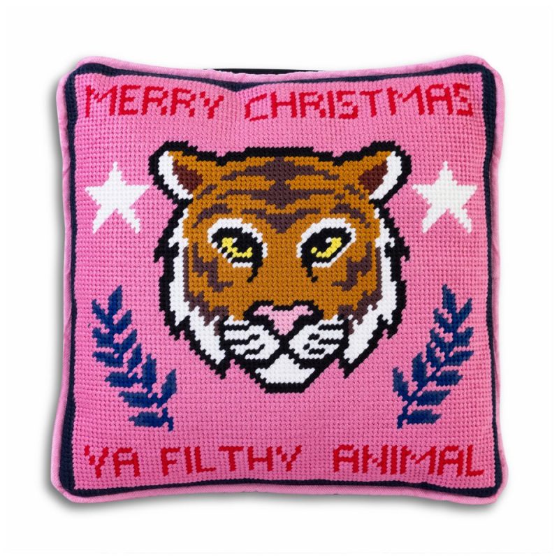 filthy animal needlepoint pillowfurbish studiothe grove 740198