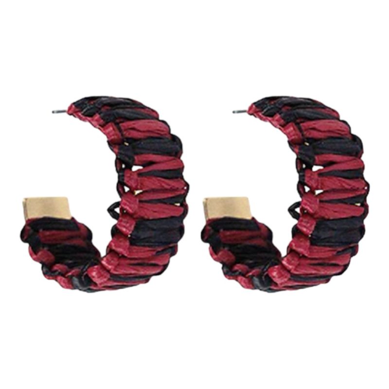 game day hoop earrings burgundy blacktwistthe grove 331741