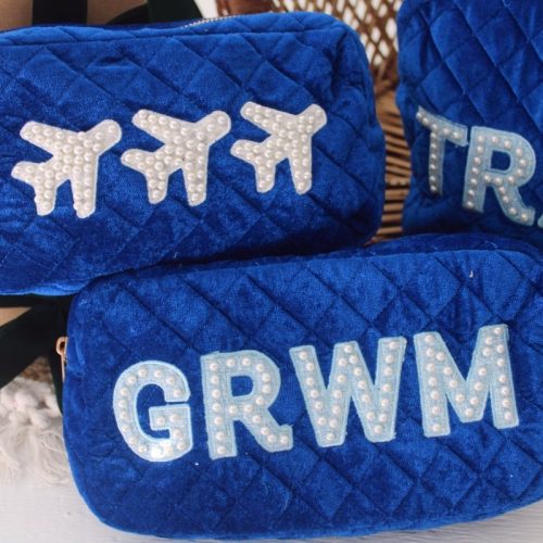 grwm cosmetic bag blue velvet largekenzkustomzthe grove 889365