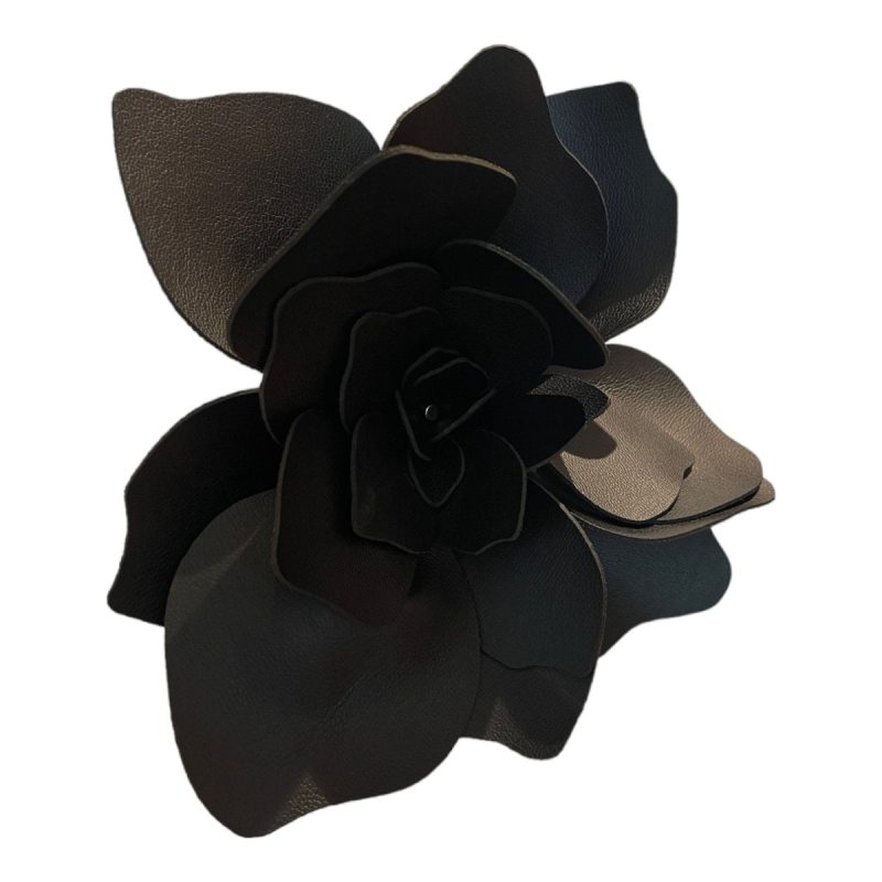 handmade faux leather flower brooch largemullathe grove 278521