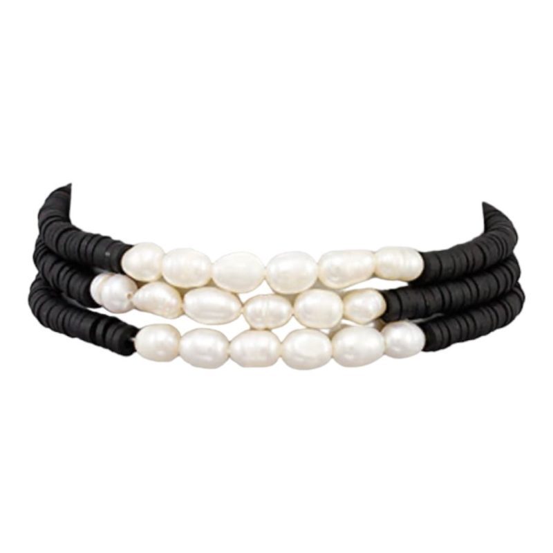 harper pearl rubber bead bracelets blacktwistthe grove 708033