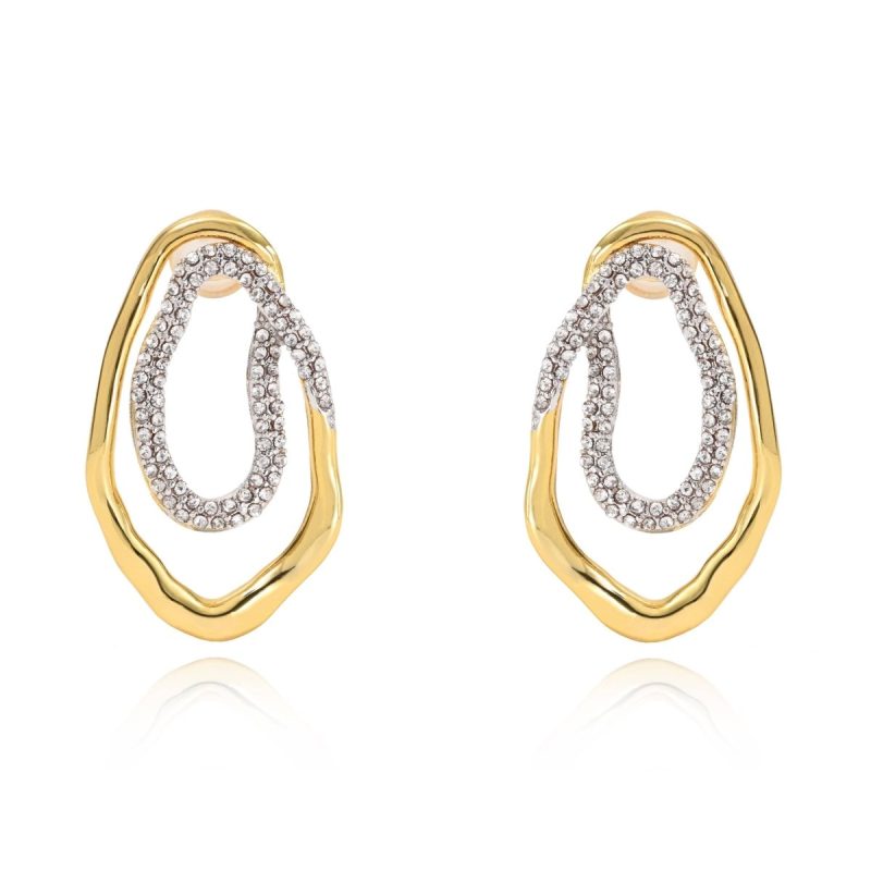 harper two tone pave earringsahira jewelry designthe grove 906336