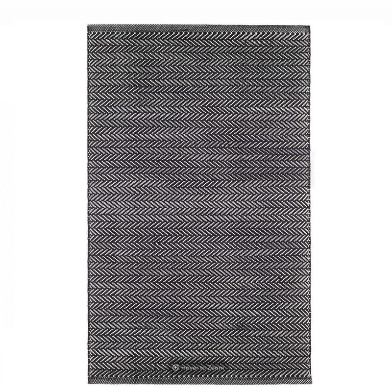 Herringbone Indoor/Outdoor Rug | Black & Ivory-Rugs-Dash & Albert-The Grove