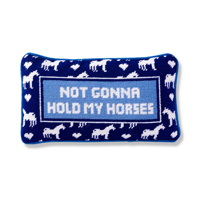 hold my horses needlepoint pillowfurbish studiothe grove 257207