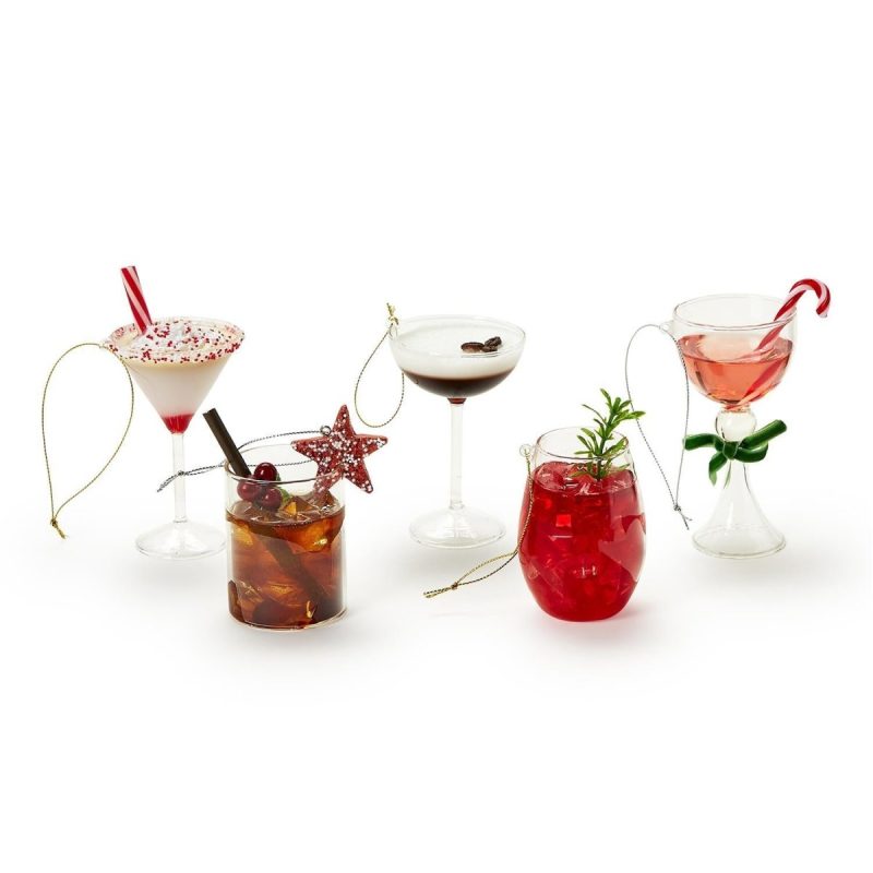 holiday cheer cocktail drink ornaments five stylestwos companythe grove 658540