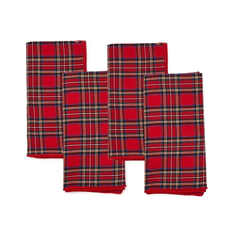 holiday plaid tartan napkins set of fourclementine wpthe grove 882298