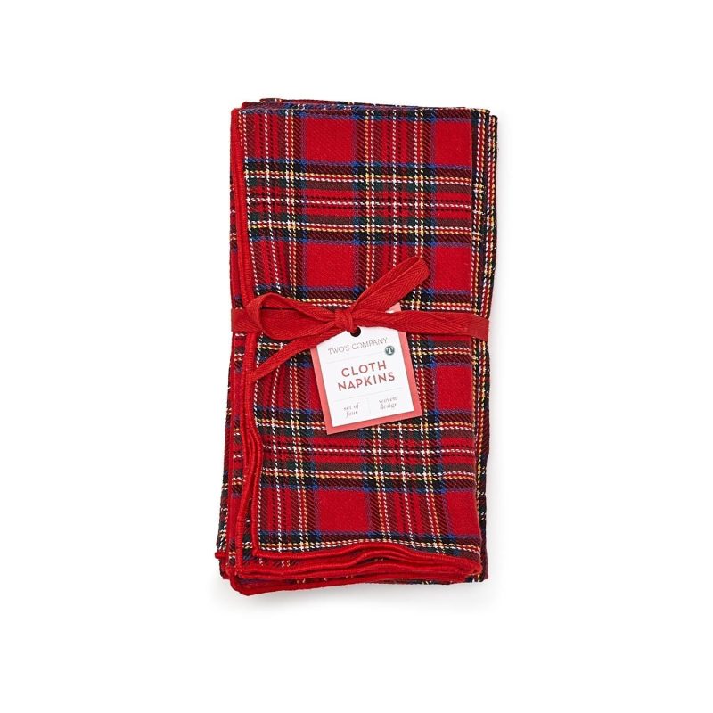 holiday plaid tartan napkins set of fourclementine wpthe grove 912803