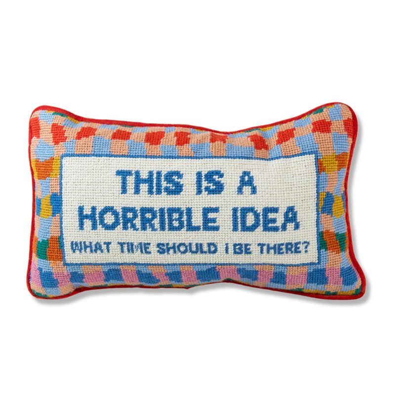 horrible idea needlepoint pillowfurbish studiothe grove 328870