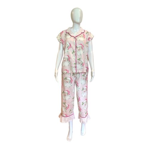 Jolly Santa Luxe Sateen Capri Pajama Set-Pajamas-Jayes-The Grove