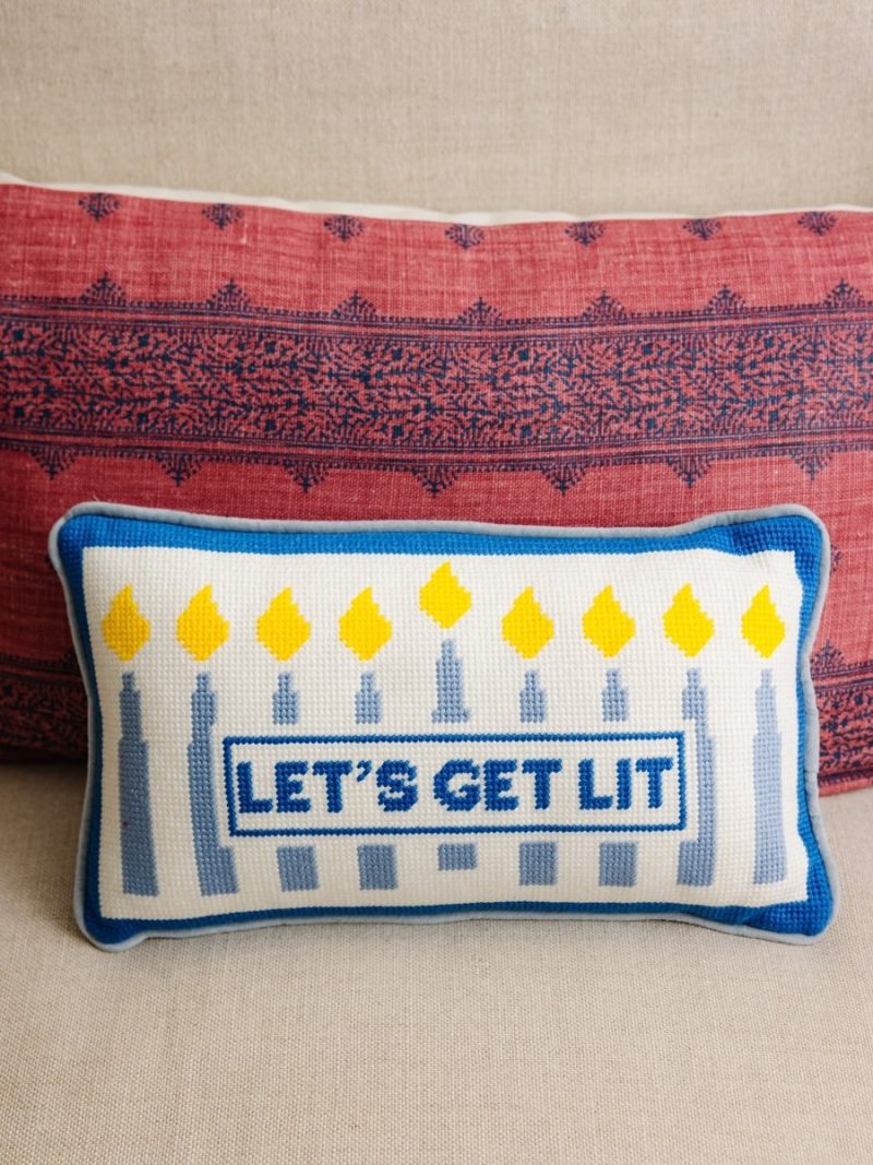 lets get lit needlepoint pillowfurbish studiothe grove 285514