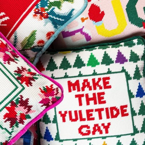 make the yuletide gay needlepoint pillowfurbish studiothe grove 765397