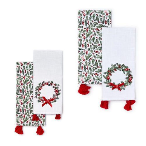 merry berry set of 2 dish towels two stylestwos companythe grove 359683