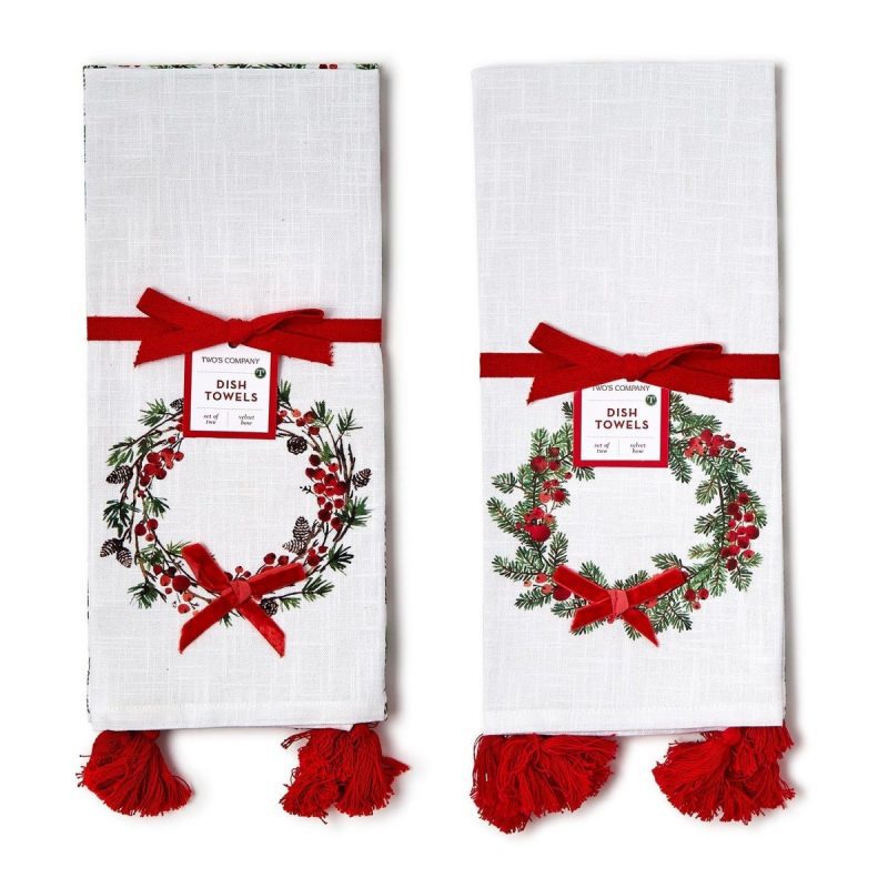 merry berry set of 2 dish towels two stylestwos companythe grove 535498