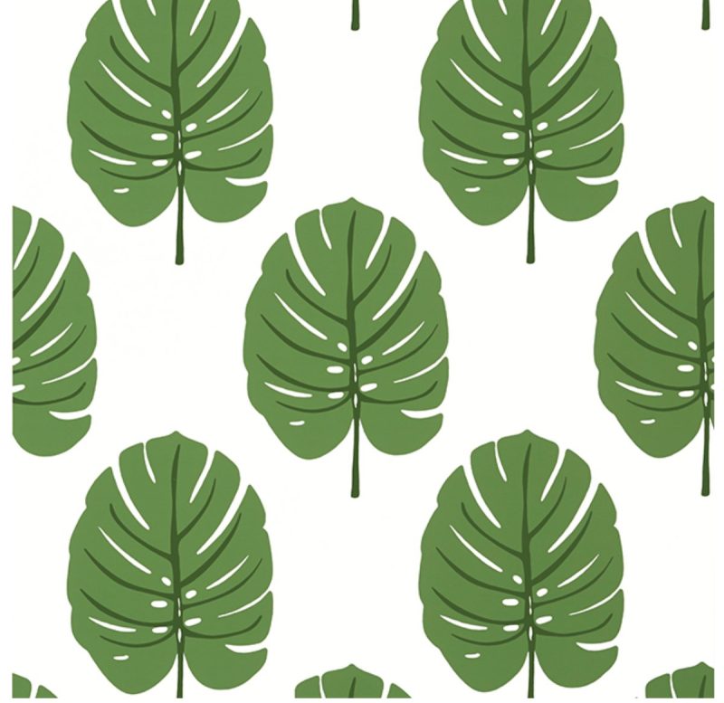 Monstera Wallpaper-Wallpaper-Thibaut-The Grove