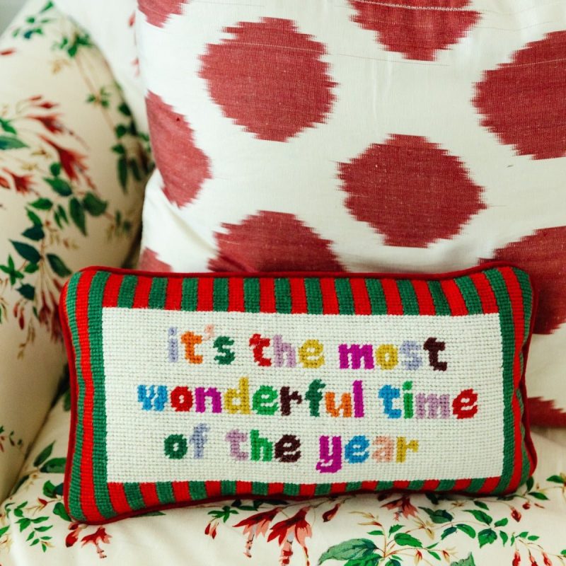 most wonderful time needlepoint pillowfurbish studiothe grove 177163