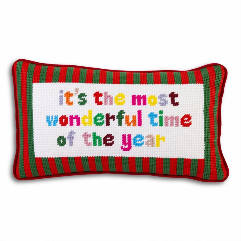 most wonderful time needlepoint pillowfurbish studiothe grove 759507