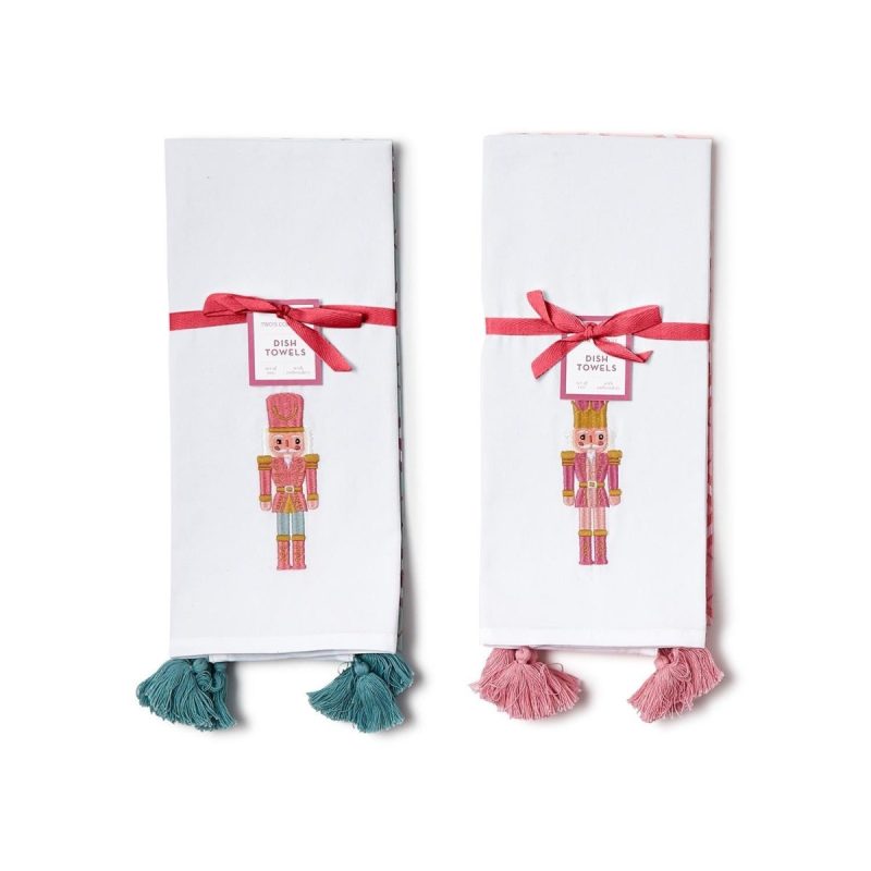 nutcracker set of 2 dish towels with tasselstwos companythe grove 474834