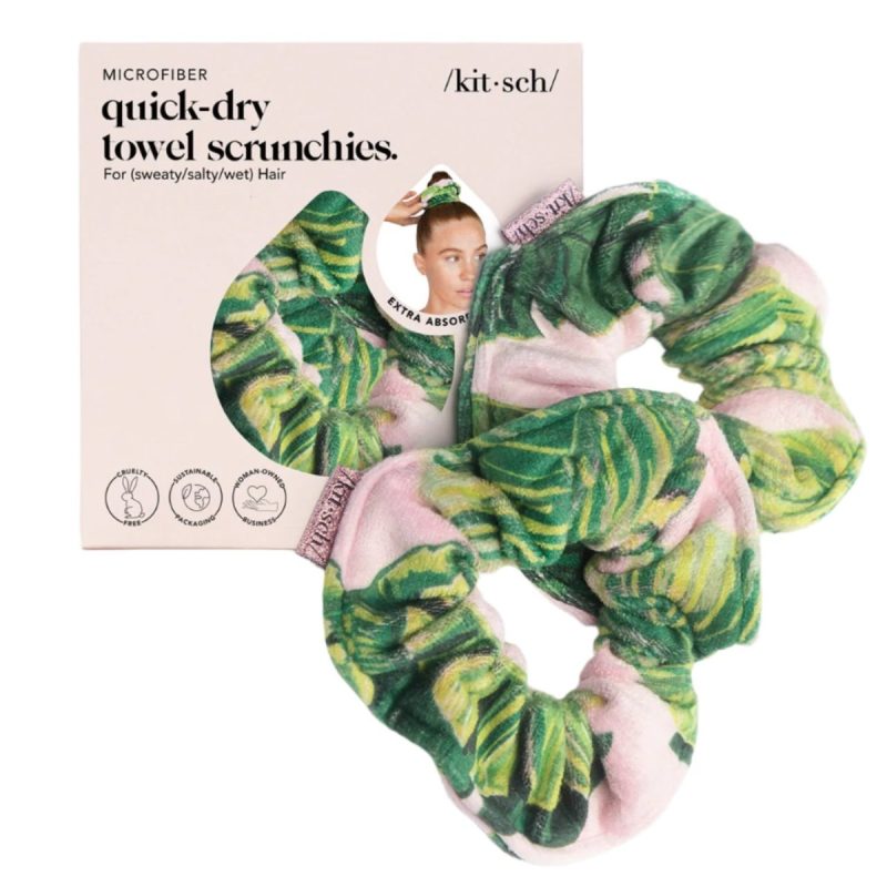 patented microfiber towel scrunchies palm printkitschthe grove 780751