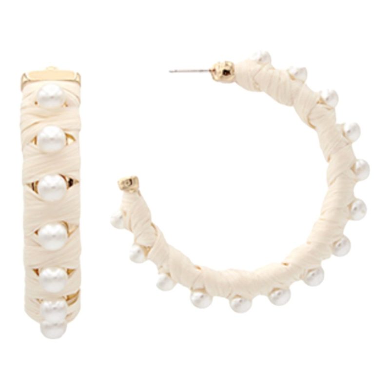 penelope pearl raffia hoops ivorytwistthe grove 306688