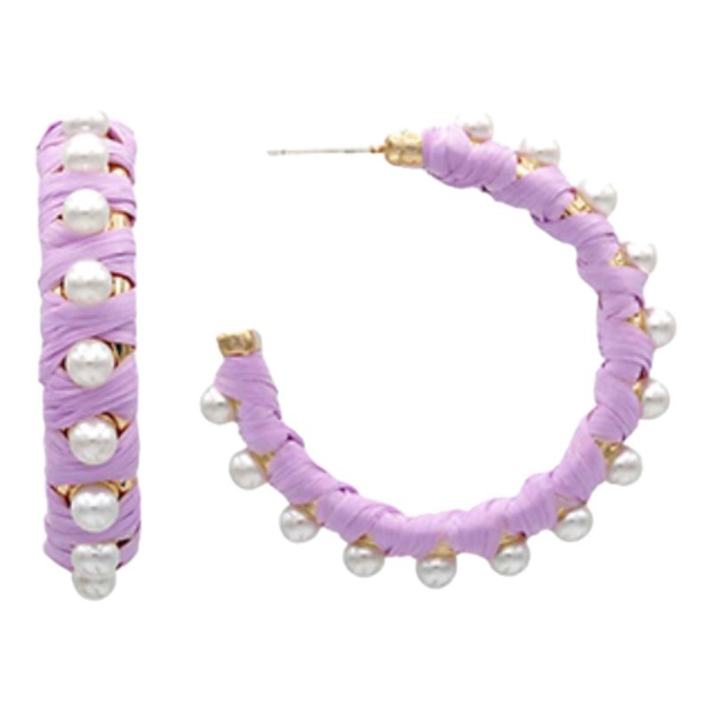 penelope pearl raffia hoops lavendertwistthe grove 454586