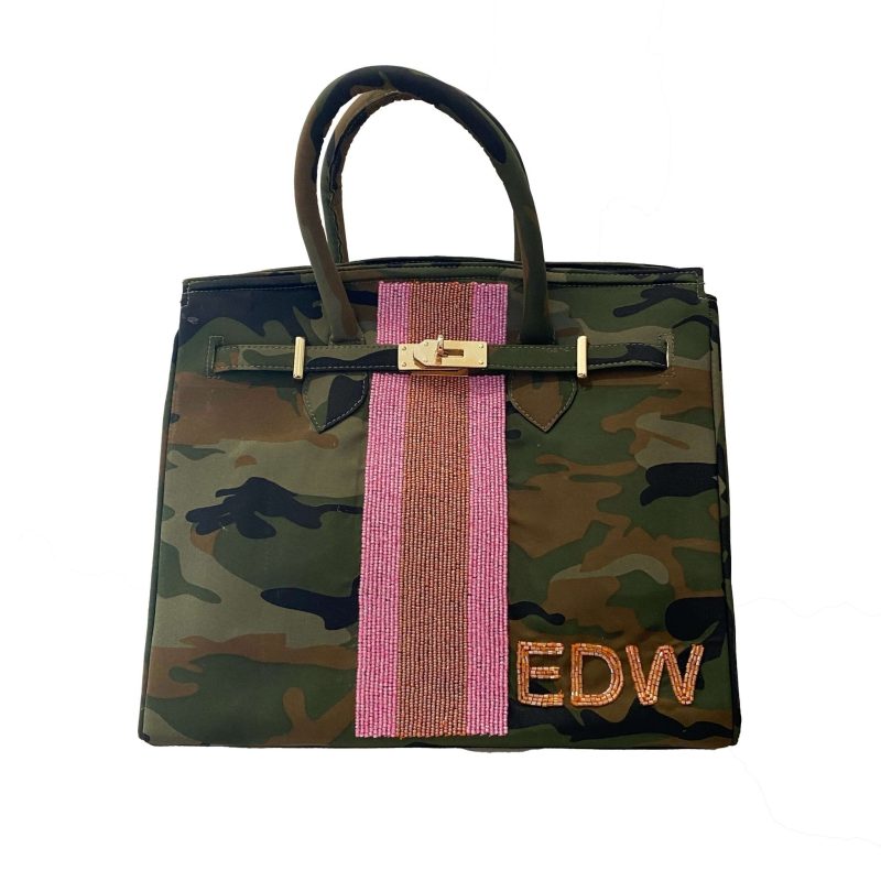 personalized camo beaded stripe totetianathe grove 572808