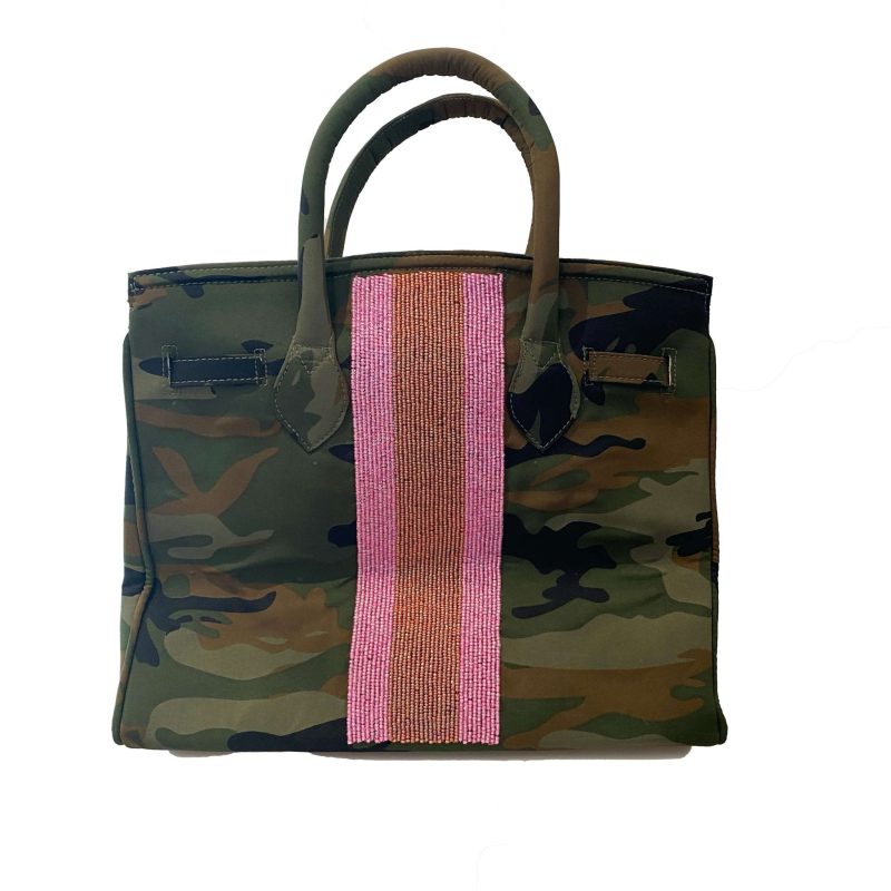 personalized camo beaded stripe totetianathe grove 604584