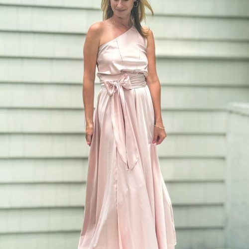 petal pink one shoulder maxi dressmoqettethe grove 342821