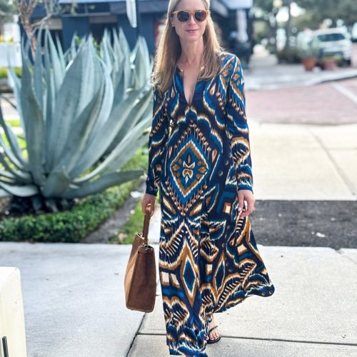 pineapple ikat blue maxi dressfarm riothe grove 219035