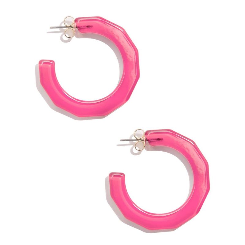 pink large robin textured hoop earringzenziithe grove 229443