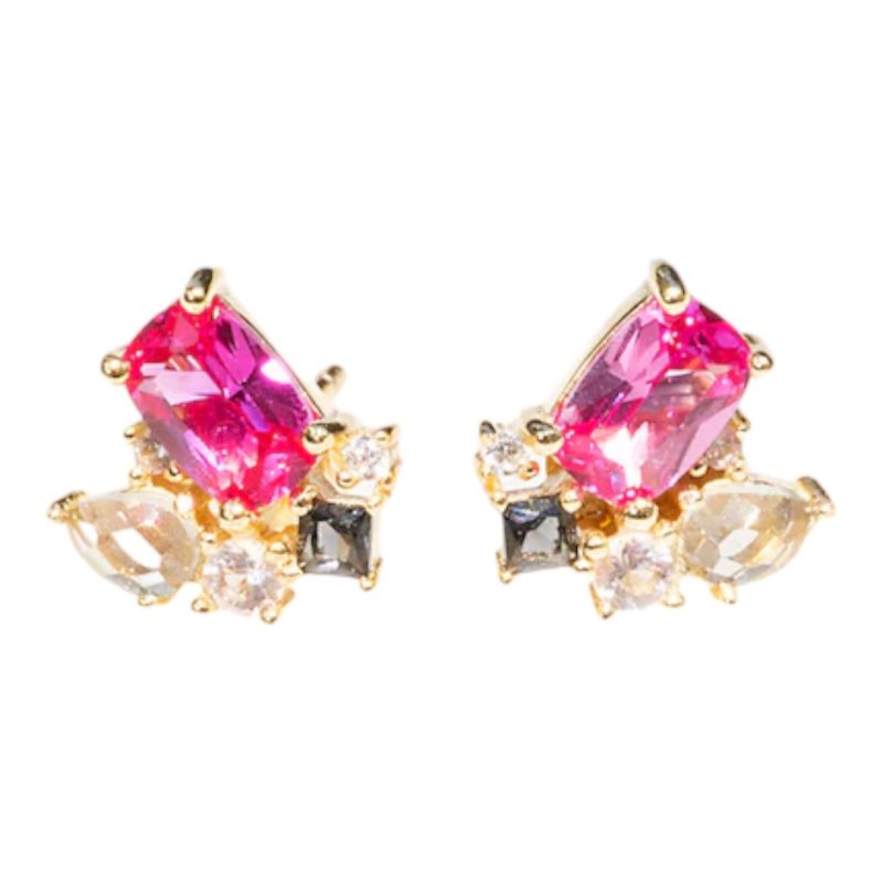 pink topaz bouquet earringsnative gemthe grove 674250